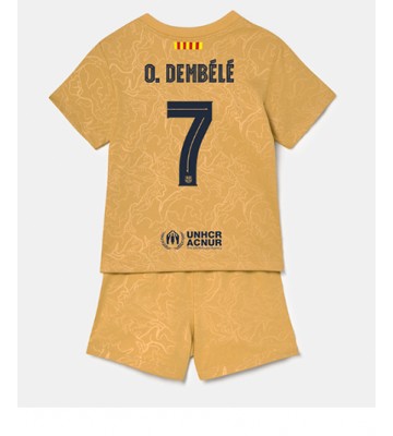 Barcelona Ousmane Dembele #7 Bortedraktsett Barn 2022-23 Kortermet (+ Korte bukser)